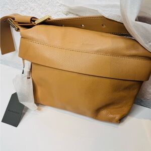 All Saints Tan Leather Crossbody Bag